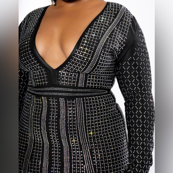 ***IN SEARCH OF*** Akira PART TIME LOVER FULL BEADED BANDAGE DRESS L - Picture 5 of 5